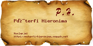 Péterfi Hieronima névjegykártya